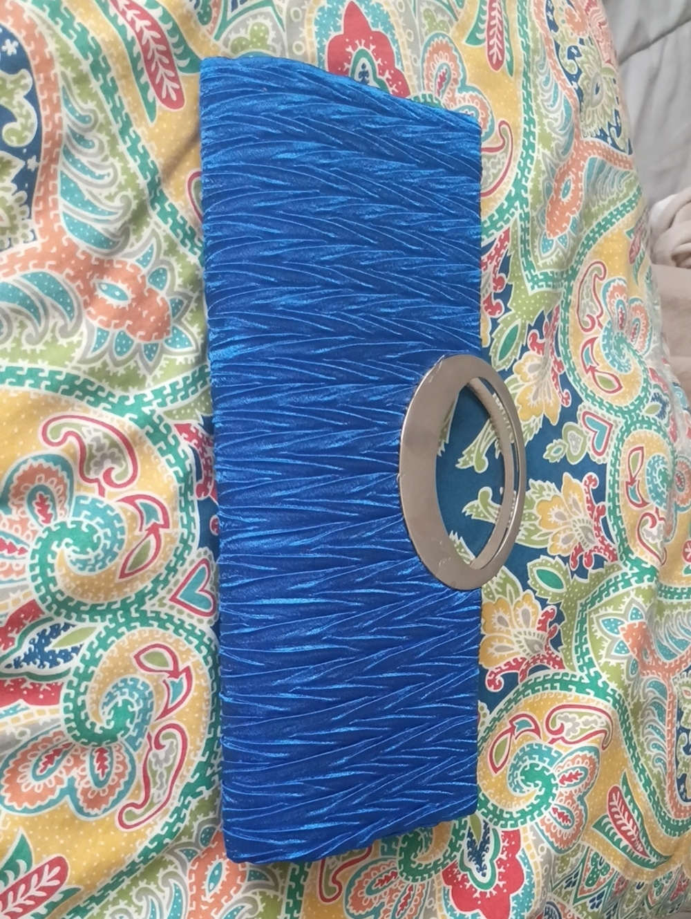 Satin Royal Blue Handbag Interior